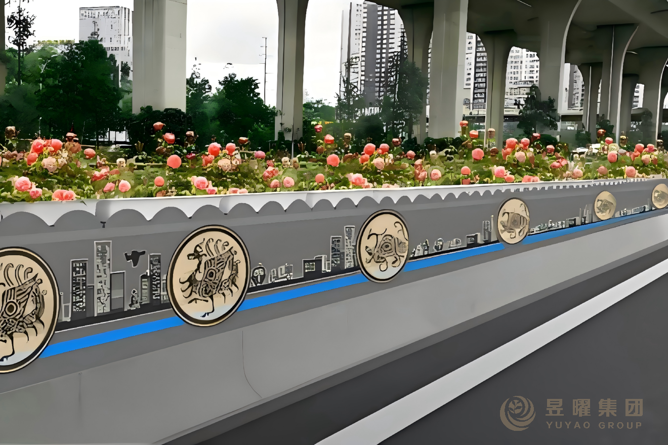 昆明二环路新中式文化高架花箱