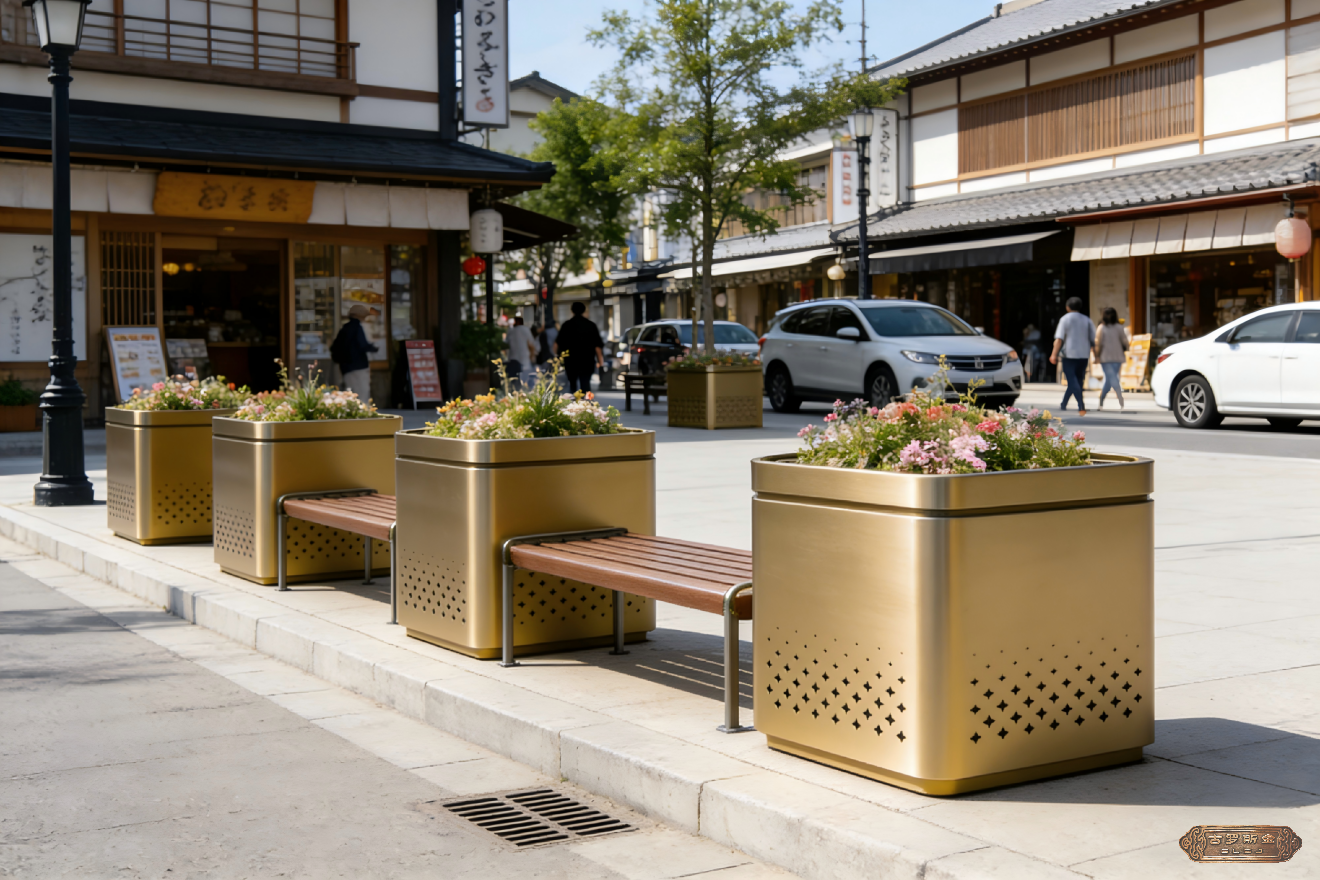 浙江户外花箱厂家分享座椅花箱的应用场景
